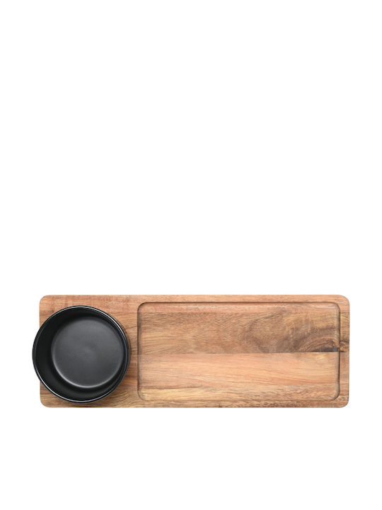 Estia Ceramic Dessert Divided Serving Plate Black Ø11cm 11x30cm