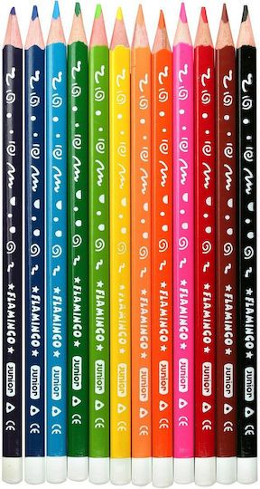 Dreieckige Buntstifte 12 Farben Flamingo