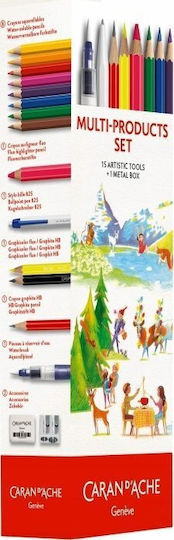 Caran D'ache Farbstift-Set in einer Box 16Stück Packung von 1 Verpackungen