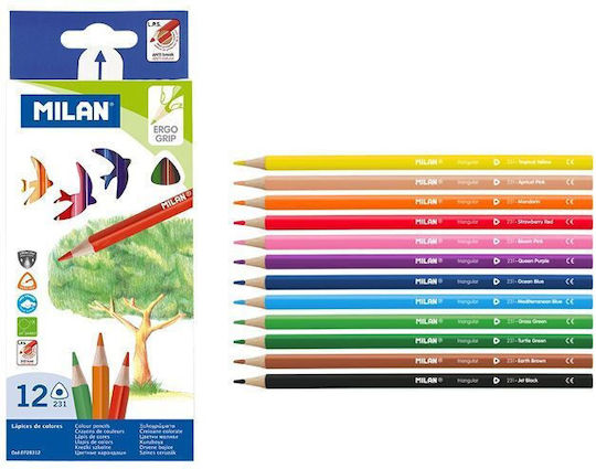 Milan Buntstifte 12 Farben Dreikant Milan 0728312 Milan