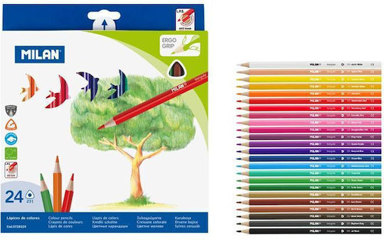 Milan Triangular Coloured Pencils 24 Colours 154514