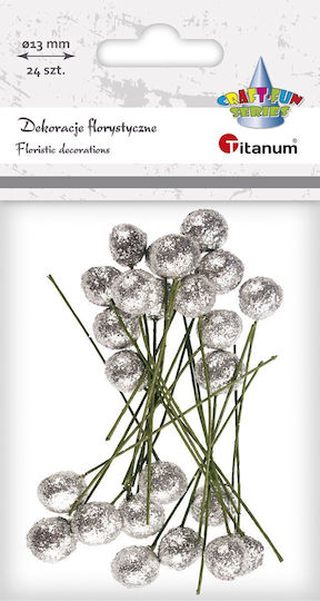 Titanum Διακοσμητικό Στοιχείο για DIY Κατασκευές Ασημί 24τμχ 1.3x1.3εκ.