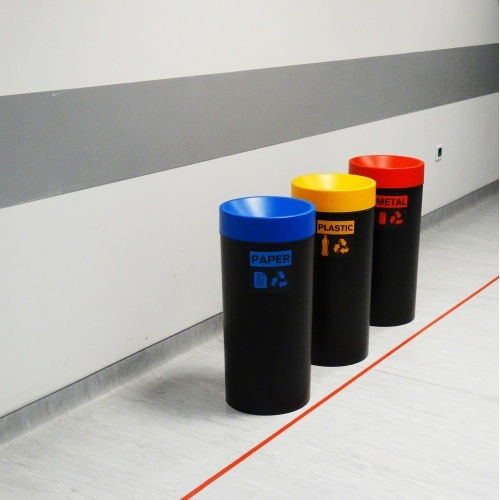 Viomes Recycling Plastic Waste Bin 36lt Black