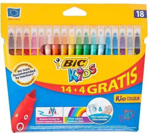 BIC Kid Couleur Маркери за рисуване Комплект 18бр