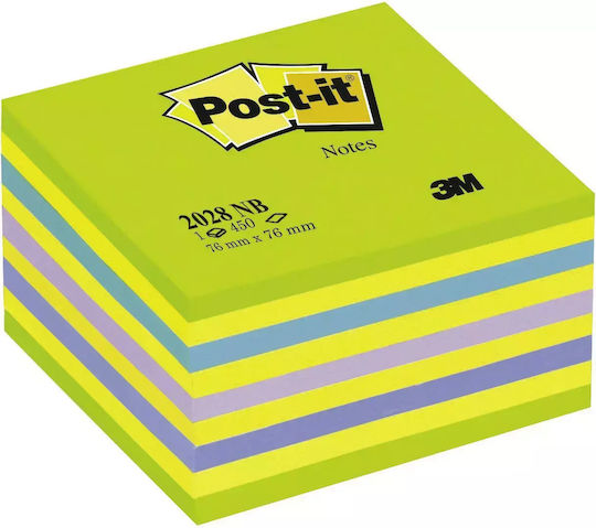 3M Sticky Note Pads in Cube 450 Sheets Blue 7.6x7.6pcs Post It
