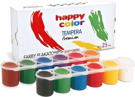 Happy Color Σετ Ακρυλικά Χρώματα Ζωγραφικής Happy Color 25ml 12τμχ