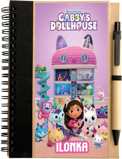 Caiet Gabbys Dollhouse + Set de 12 creioane mini