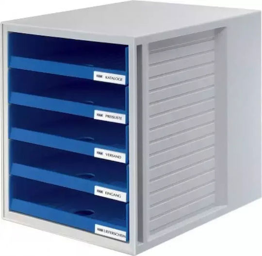 Han Πλαστικό Συρταράκι Γραφείου 5 Θέσεων 27.5x33x32cm Γκρι