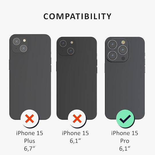 Kalibri Back Cover Σιλικόνης / Πλαστικό / Tempered Glass Κίτρινο (iPhone 15 Pro)