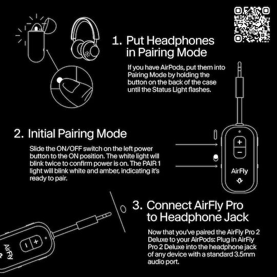 Twelve South Airfly Pro 2 Wireless Transmitter Apple Airpods Wireless Headphones Bt Black Tw-ts-2511