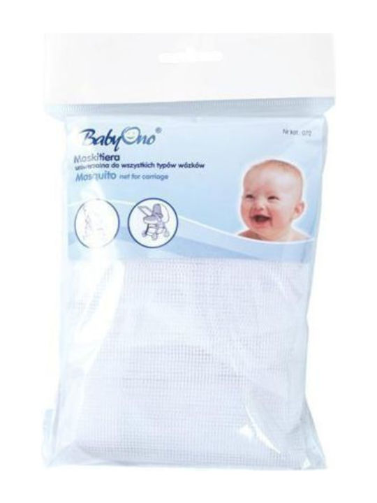 Babyono Mosquito Net for Stroller Happy Summer Made of Tulle with Elastic Band White 95x60x20cm