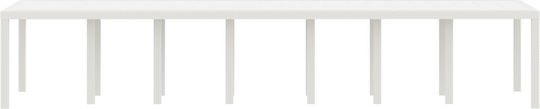 Τραπέζι Εξωτερικού Χώρου Rattan Λευκό 400x100x73εκ.