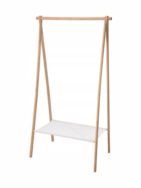 Zaros Κρεμάστρα Δαπέδου από Ξύλο Μπεζ 86x155cm