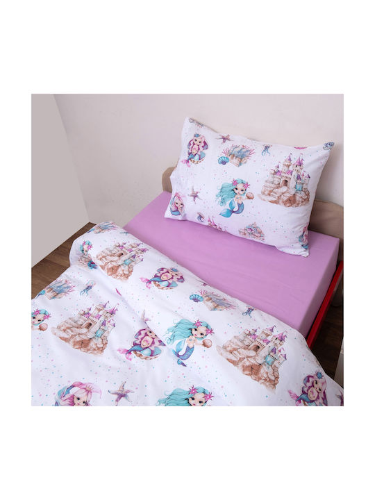 Viopros Kids Duvet Set Single with Pillowcase White 160x240cm