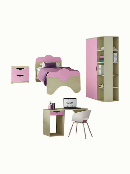 Puzzle Kids Bed Classic Single Pink for Mattress 90x190cm