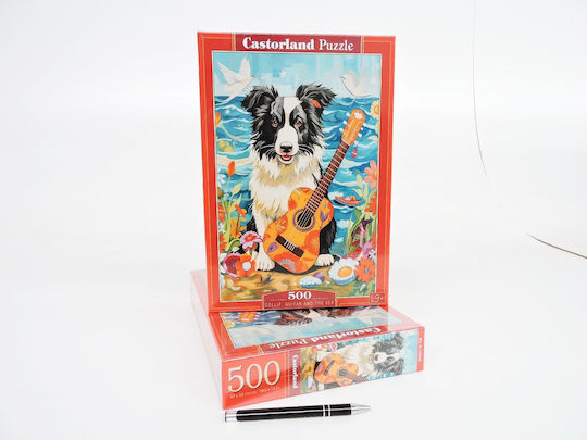 Collie, Guitar And The Sea Puzzle 2D 500 Pieces