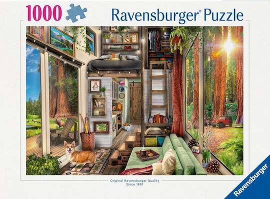 Puzzle Casă Mică Pădurea Redwood 2D 1000 Piese