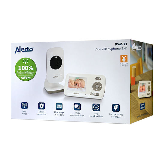 Alecto Baby Ασύρματη Ενδοεπικοινωνία Μωρού με Κάμερα & Οθόνη 2.4" & Αμφίδρομη Επικοινωνία