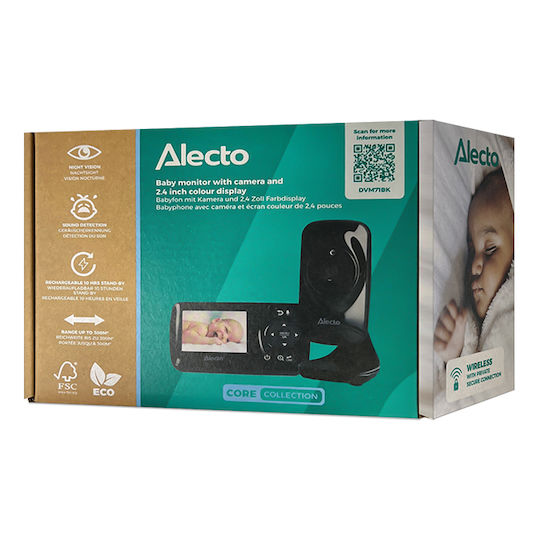 Alecto Baby Drahtlose Babyüberwachung mit Kamera & Bildschirm 2.4" & Zwei-Wege-Kommunikation