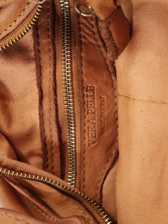 Damen Rucksack aus Leder in Tabakbraun