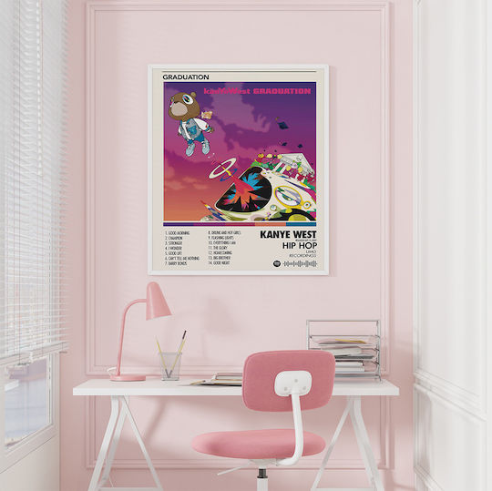 Music Poster Kanye West Graduation Ms071 21cm X 30cm Black Wooden Frame