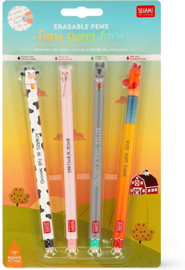 Legami Milano Erasable Химикалка Гел 0.7мм 4бр Ферма Сладка Ферма