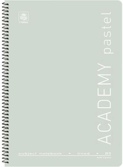 Typotrust Spiral Notebook Ruled B5 120 Sheets 4 Subjects Academy Pastel 1pcs