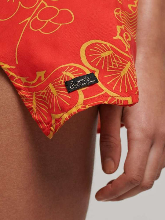 Summer Mini Dress with Tearing Horaizu Red
