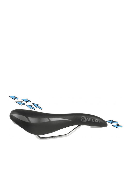 Velo Wide Channel 72209 Black Bicycle Saddle MTB