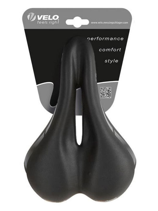 Velo Wide Channel 72209 Black Bicycle Saddle MTB