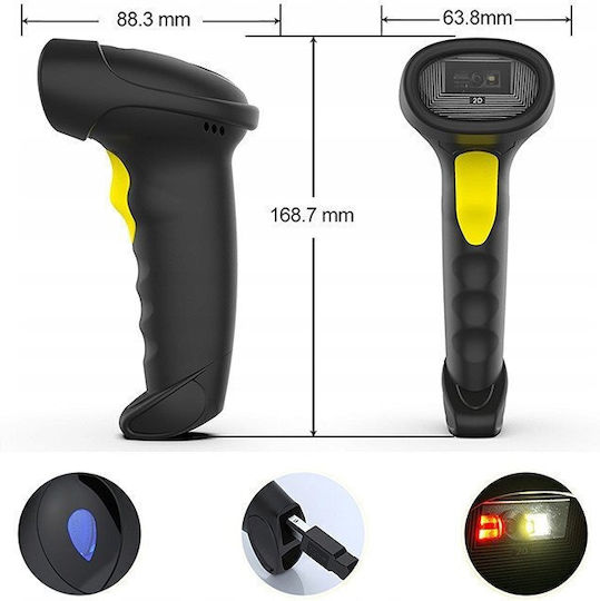 Qoltec Handheld-Scanner mit 1D-Barcode-Lesefunktion