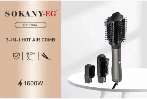 Sokany Electric Brush with Air for Straightening and Curls 1600W