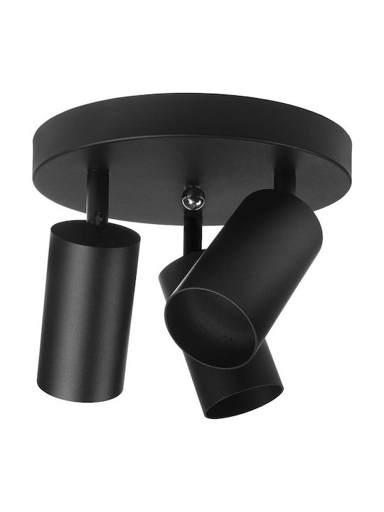 Maclean Energy Triple Spot with Socket GU10 in Black Color