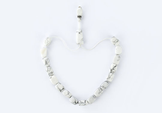 Kompologadiko Haolite Worry Beads White