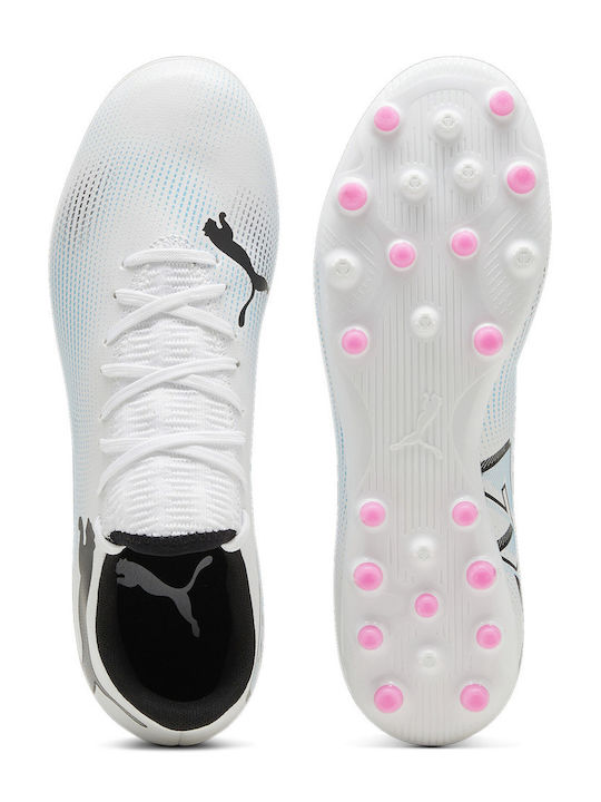 PUMA Future 7 Play Ποδοσφαιρικά Παπούτσια με Τάπες MG Λευκά
