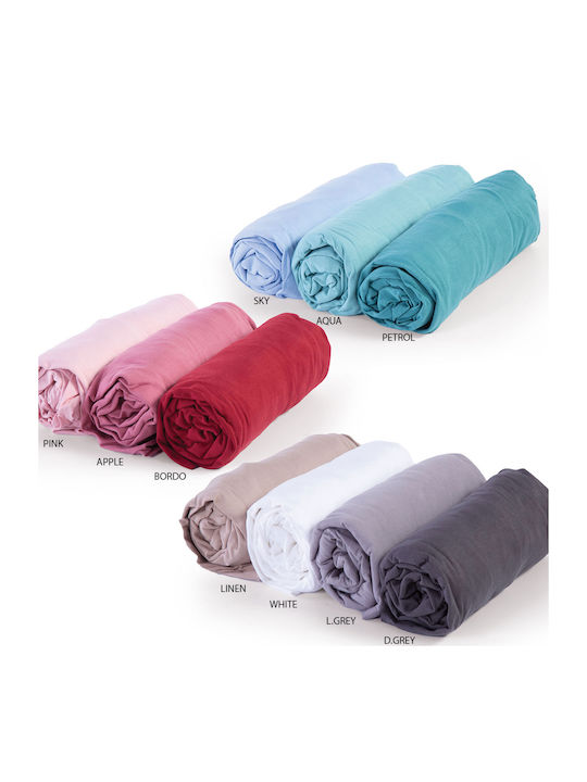 Nef-Nef Homeware Bettlaken Super-Doppel mit Gummiband 160x200+30cm. Jersey Mocca
