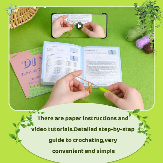 Diy Häkelhängender Blumenampel Set – Komplettes Bastelset Zubehör Videoanleitung Grüne Lila