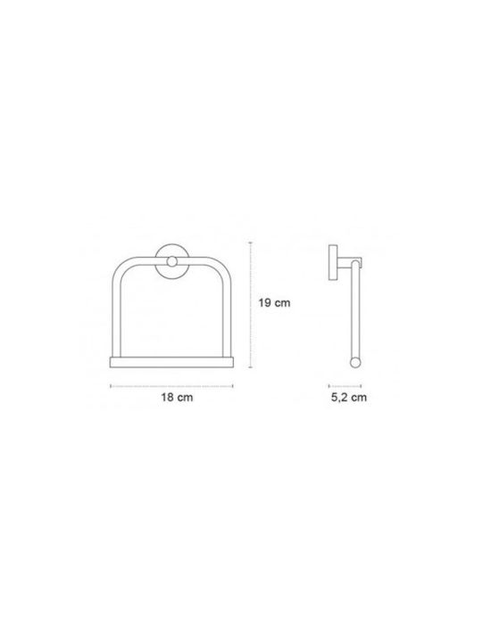 Karag Ράγα Μπάνιου Μονή Επιτοίχια με Βίδες ​18x5.2cm Inox Γκρι