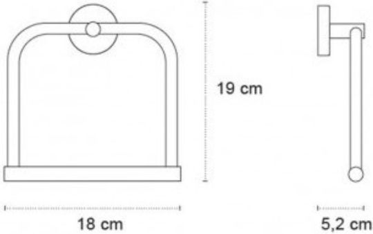 Karag Schiene Badezimmer Einzel Wandmontage Schrauben ​18x5.2cm Inox Gray