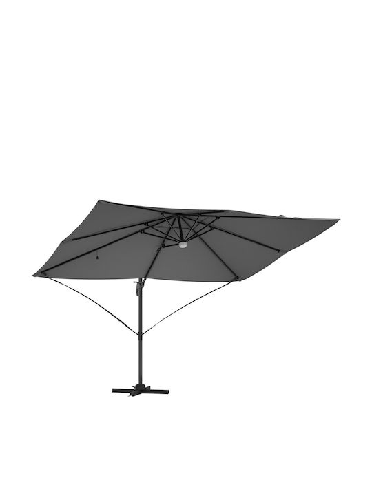 Umbrelă Suspendată Din Aluminiu Gri 2.2x2.2m