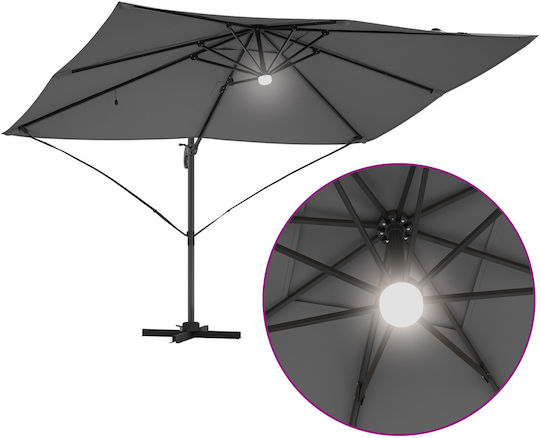 Hanging Aluminum Garden Parasol Grey 2.2x2.2xHeight 2.65m