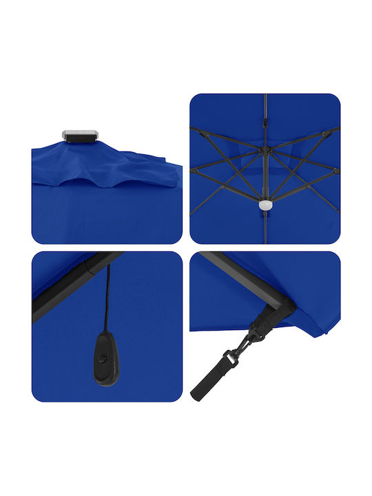 Hängender Rundschreiben Aluminium Gartenschirm Blau F2.5xH2.65m