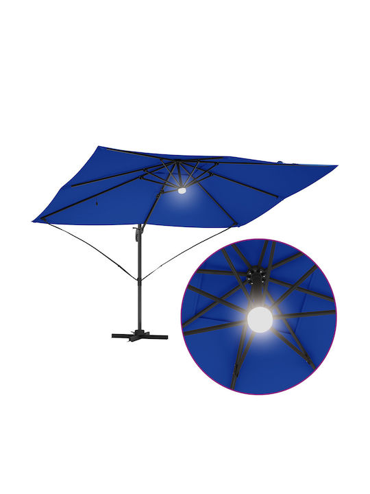 Hängender Rundschreiben Aluminium Gartenschirm Blau F2.5xH2.65m
