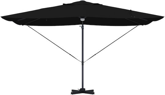 Hängender Aluminium-Garten- und Terrassen-Sonnenschirm Schwarz 2,2x2,2xHöhe 2,65m
