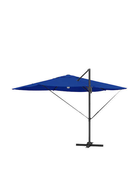 Hängender Rundschreiben Aluminium Gartenschirm Blau F2.5xH2.65m