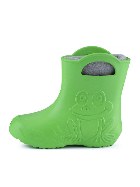 Παιδικές Γαλότσες με Εσωτερική Επένδυση Frog Πράσινες