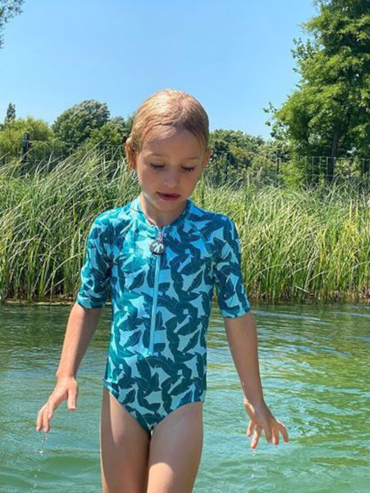 Ducksday Kids Swimwear Long Sleeve One-piece Turquoise
