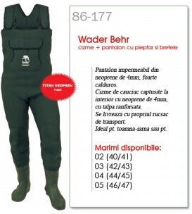4 Мм Неопренови Ботуши За Газене Behr С Транспортна Чанта Зелени