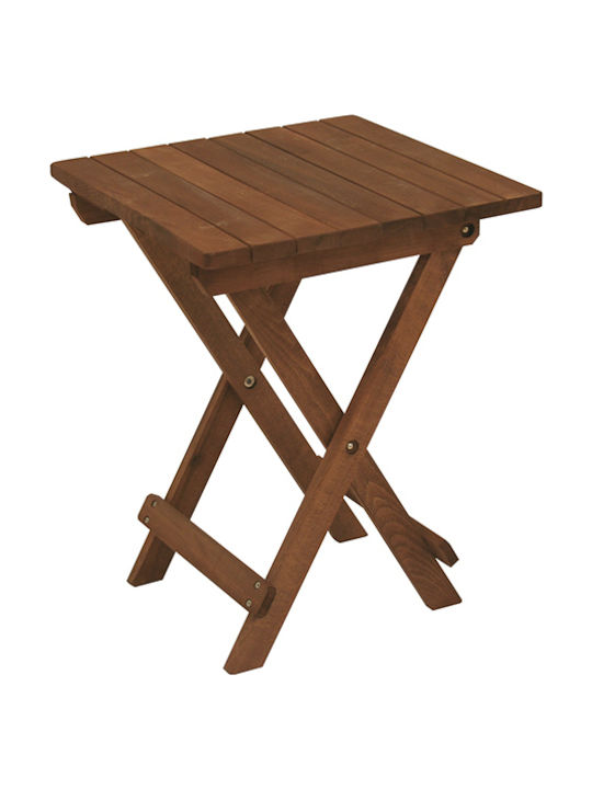Auxiliary Outdoor Foldable Wood Table Walnut 40x40x40cm