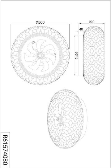 Trio Lighting Bidar Plafonieră 50cm Cu Lentile De Mărire Neagră